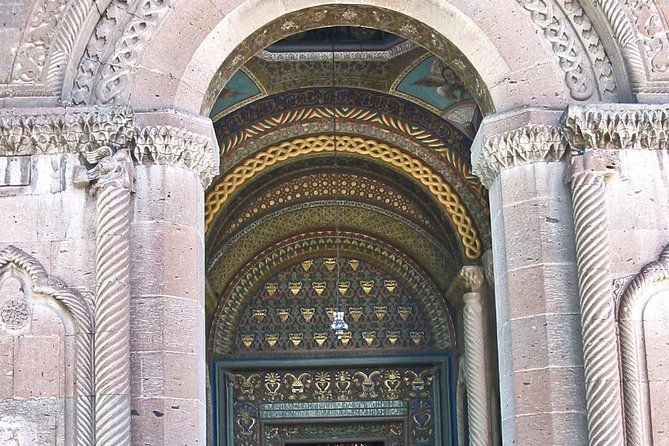 Group Tour: Echmiadzin Cathedral & churches, Zvartnots Temple - Saint Gayane Church: domed-basilica style and the Ararat silhouette